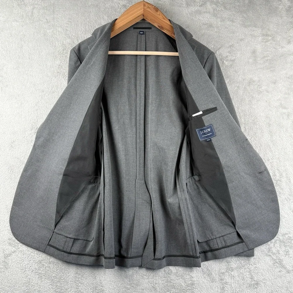 J.Crew Thompson Blazer Mens 40R Gray‎ Viscose Blend Sport Coat Jacket Stretch